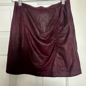 Free People Burgundy Leather Skirt- small